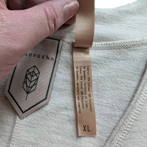 Indygena Tunic Dress Cream Beige Pockets V Neck Drawstring Waist Women's size XL - Picture 10 of 14